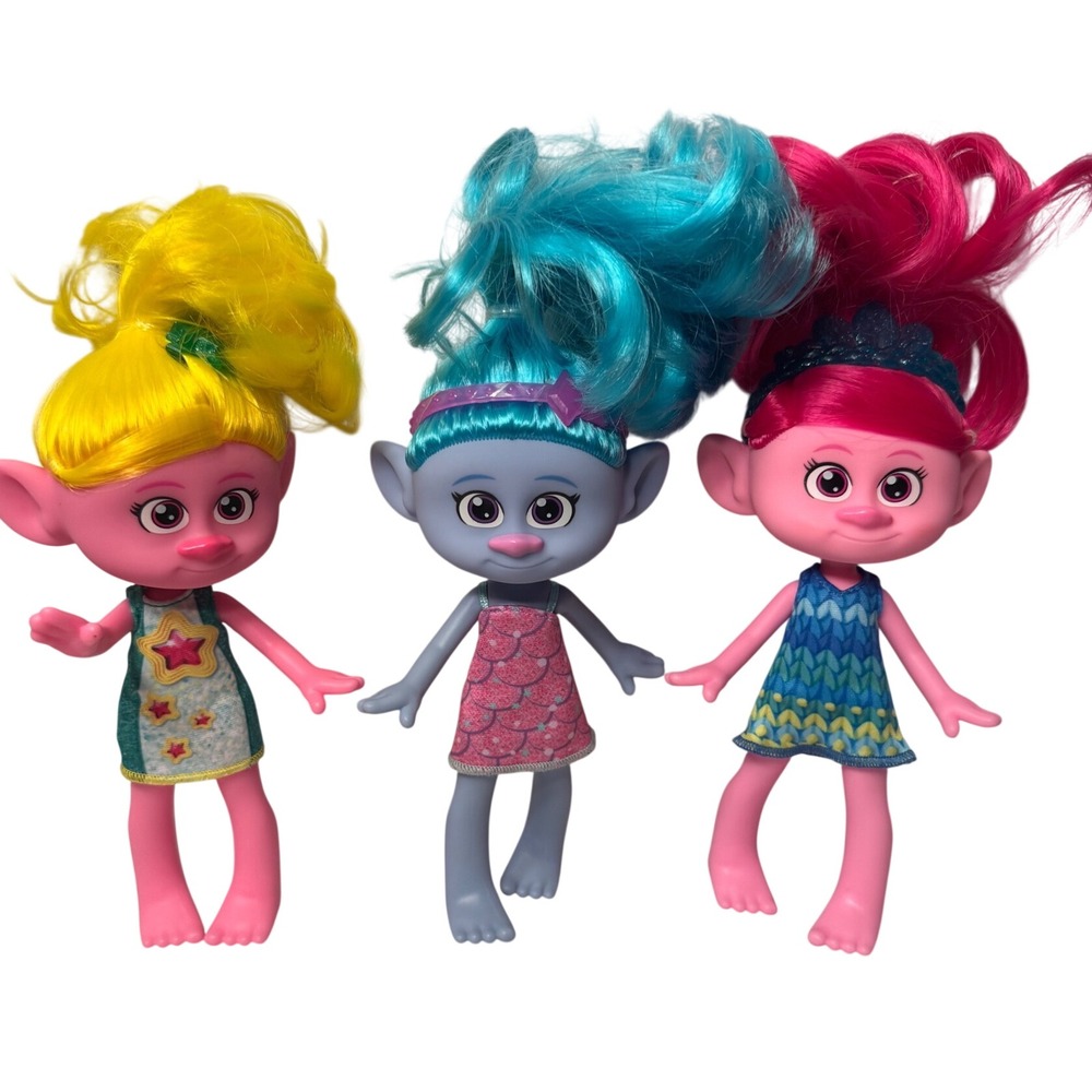 Mattel Trolls Band Together Doll Lot Poppy Viva Chenille HNF13 HNF14 HNF15 6 in
